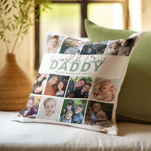 Coussin Meilleur papa du monde Collage de photos