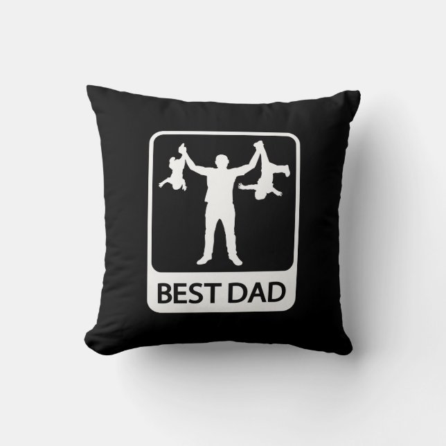 Coussin Meilleur papa - Fête des pères amusante (Recto)