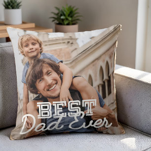 Coussin Meilleur Papa Jamais Moderne Cool Broderie Photo P