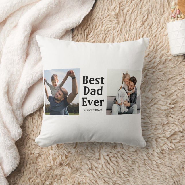 Coussin Meilleur papa Jamais Photo Collage Fête des pères  (Couverture)