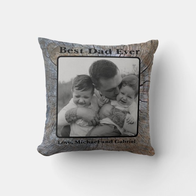 Coussin Meilleur papa Jamais Rustique en détresse motif d' (Recto)
