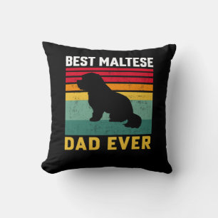 Coussin Meilleur papa maltais jamais, papa de chien maltai