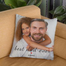 Meilleur Papa Personnalisé Photo & Texte Cœur Roug