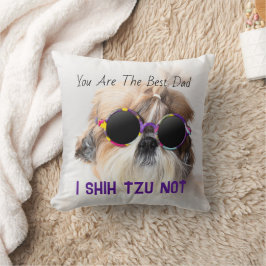 Coussin Meilleur papa Shih Tzu Pas mignon drôle photo de c