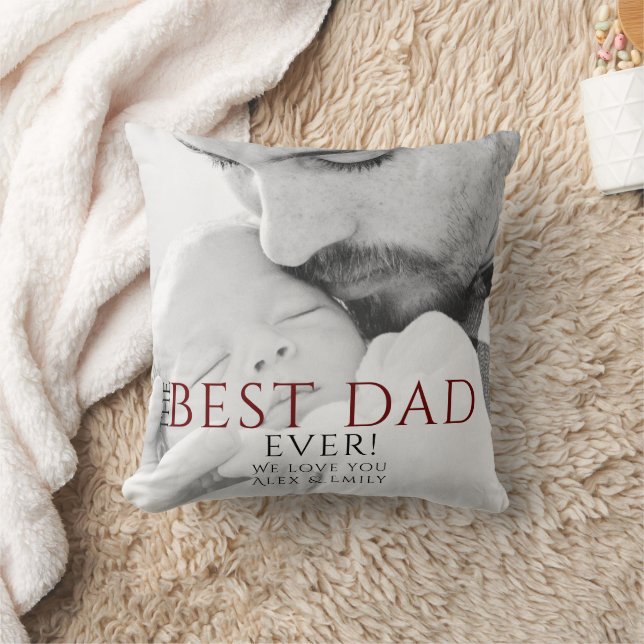 Coussin Meilleur papa toujours Typographie Photo de la Fêt (Couverture)