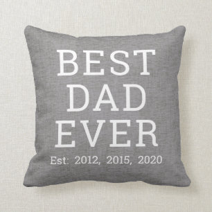 Coussin Meilleur père jamais une Fête des pères de lin gri