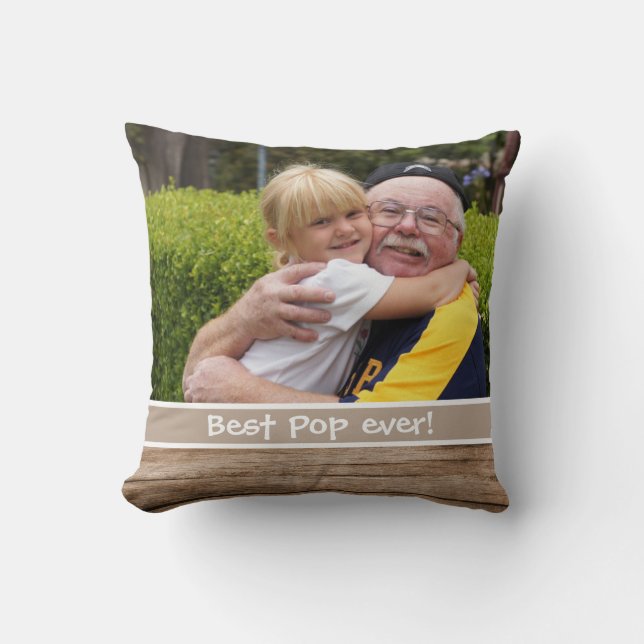 Coussin Meilleur Pop Jamais Vous Aimez Plus 2 Photo Bois R (Recto)