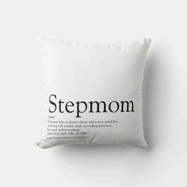 Coussin Meilleur Stepmaman au monde, Stepmère Définition (Recto)