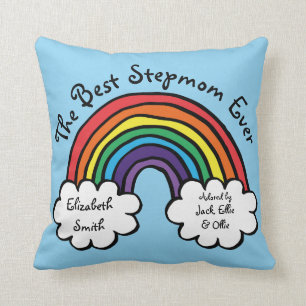 Coussin Meilleure Belle-Mère, Arc-en-Ciel Bleu