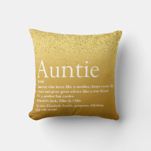 Coussin Meilleure chatte, fille de Parties scintillant Gol