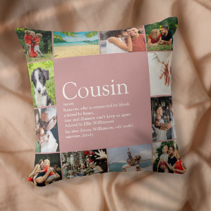 Coussin Meilleure cousine jamais Définition 12 Photo Rose