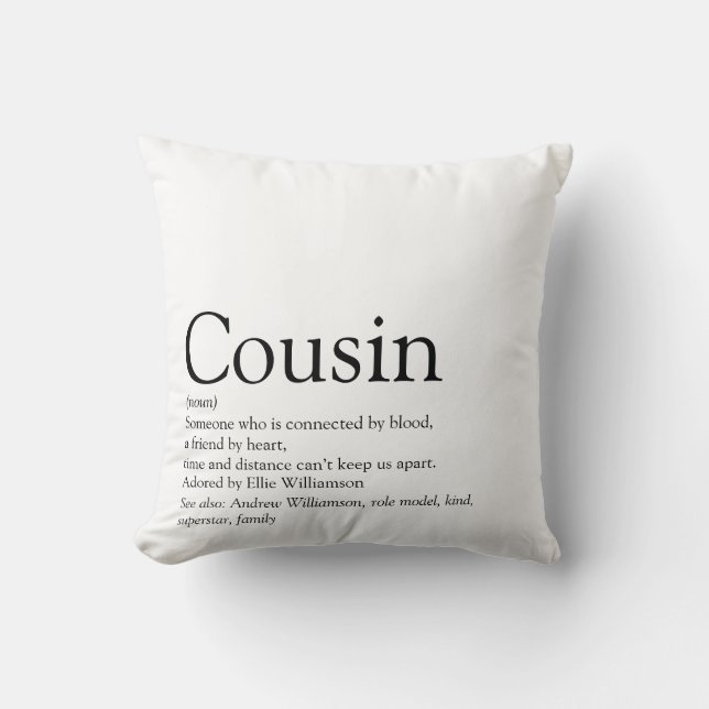 Coussin Meilleure définition de cousine au monde (Recto)
