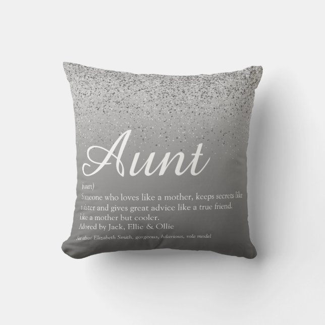 Coussin Meilleure définition de la tante Parties scintilla (Recto)