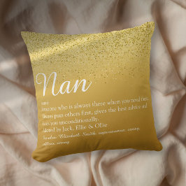 Coussin Meilleure grand-mère Définition Script Gold
