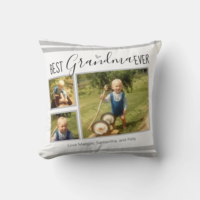 Coussin Meilleure grand-mère jamais personnalisé Collage p (Recto)