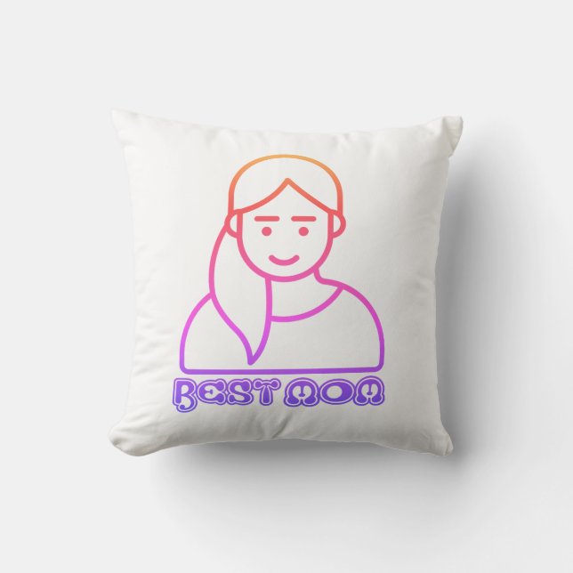Coussin Meilleure illustration de maman Pillow (Recto)