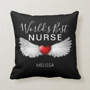 Coussin Meilleure infirmière Médicale Red Heart Angel Wi