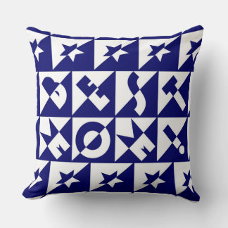 Coussin Meilleure Maman Bleue avec Motif blanc et étoiles