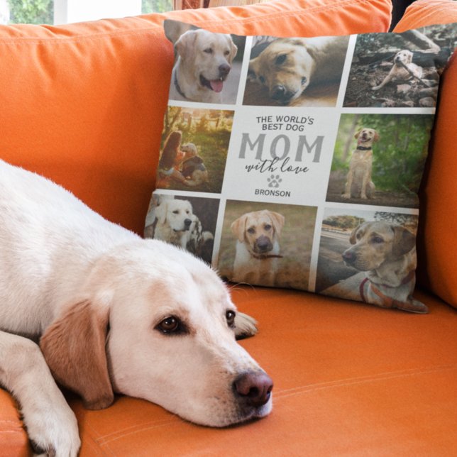 Coussin Meilleure Maman de Chien du Monde l Fête des Mères (Créateur téléchargé)