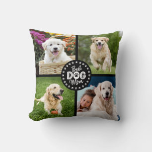 Coussin Meilleure maman de chien personnalisé 4 photos pat