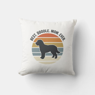 Coussin Meilleure maman Doodle vintage pour chiens Design_