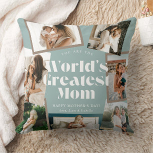 Coussin Meilleure Maman du Monde 7 Collage Photo