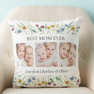 Coussin Meilleure Maman Ever 3 Photos Floral