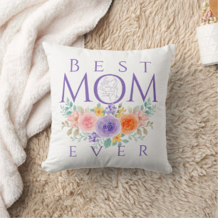 Coussin Meilleure Maman Fleurs, Citation de la Fête des Mè