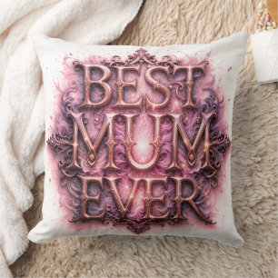 Coussin Meilleure maman jamais Cité Papillon rose