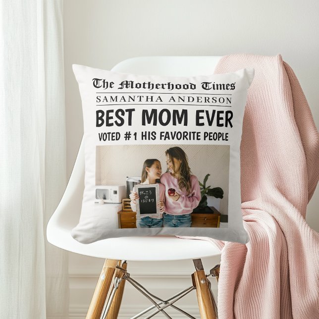 Coussin Meilleure Maman Jamais Personnalisée Photo Journal (Créateur téléchargé)