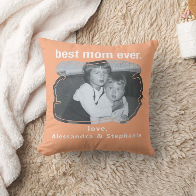 Coussin Meilleure maman jamais photo keepsaké noms personn (Couverture)