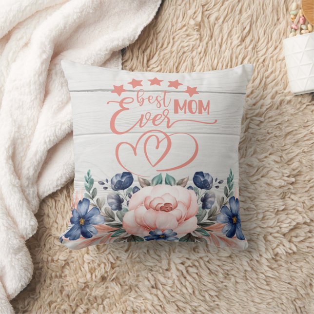 Coussin Meilleure maman jamais Rustique Floral cadeau de l (Couverture)