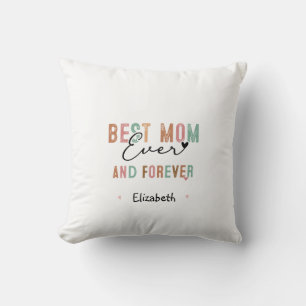 Coussin Meilleure Maman Jamais Script Rétro Maman Groovy