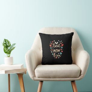 Coussin Meilleure maman Jour des mères Noir