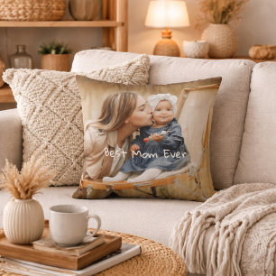 Coussin Meilleure Maman Personnalisée Photo Fête des Mères