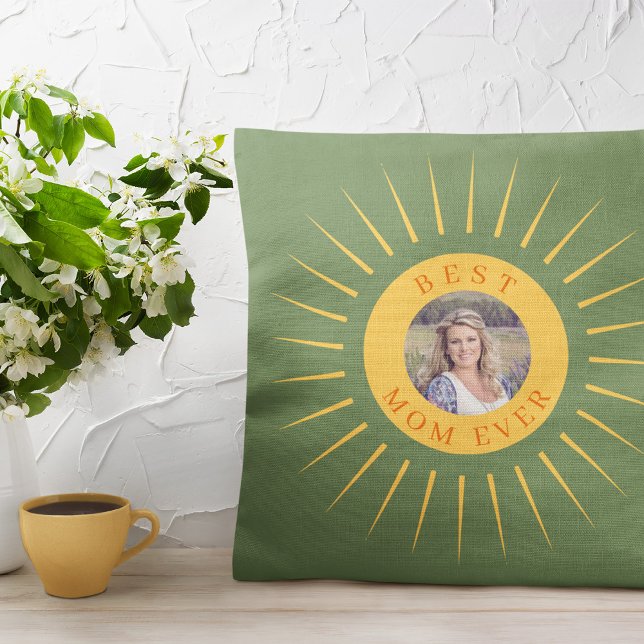 Coussin Meilleure maman Toujours photo personnalisée Fête  (Créateur téléchargé)