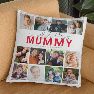 Coussin Meilleure Mummy du Monde Collage Photo