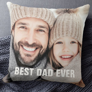 Coussin Meilleure photo de fête des pères papa