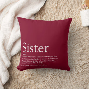 Coussin Meilleure Soeur au monde Définition Amusante Bourg