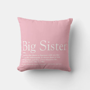 Coussin Meilleure Sœur du Monde Définition Rose Féminin