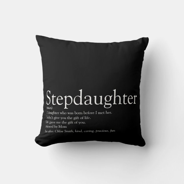 Coussin Meilleure Stepgirl du monde définition moderne (Recto)