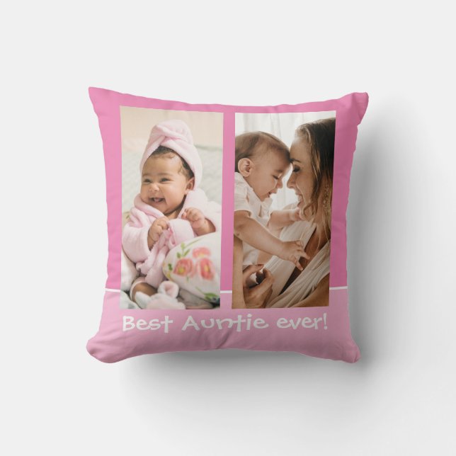 Coussin Meilleure Tante Jamais Vous Aimez Plus Rose 2 Phot (Recto)