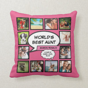 Coussin Meilleure Tante Tante Fun World Photo rose féminin