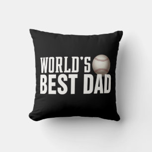 Coussin Meilleure typographie de papa du monde Baseball Je