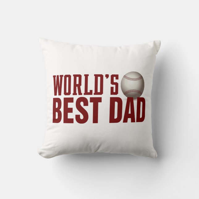 Coussin Meilleure typographie de papa du monde Baseball Je (Recto)