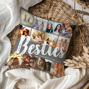 Coussin MEILLEURES AMIES, Collage de photos & Noms   BFF