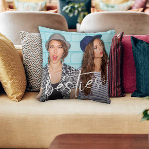Coussin Meilleures Amies Écriture Calligraphique Moderne C