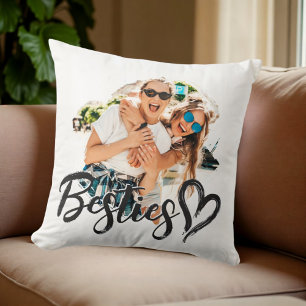 Coussin Meilleures amies Grunge Simple Moderne Cœur Cool P