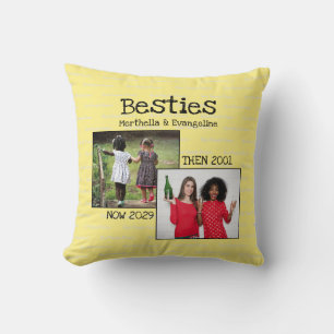 Coussin *** Meilleures Amies Jaune Photo Mémoire Meilleure
