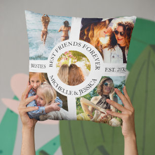 Coussin Meilleures amies pour toujours Collage photo   Mei